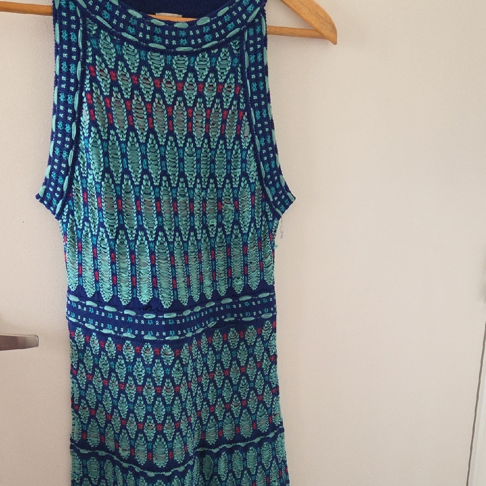 Missoni Vibrant Blue and Green Mini Dress